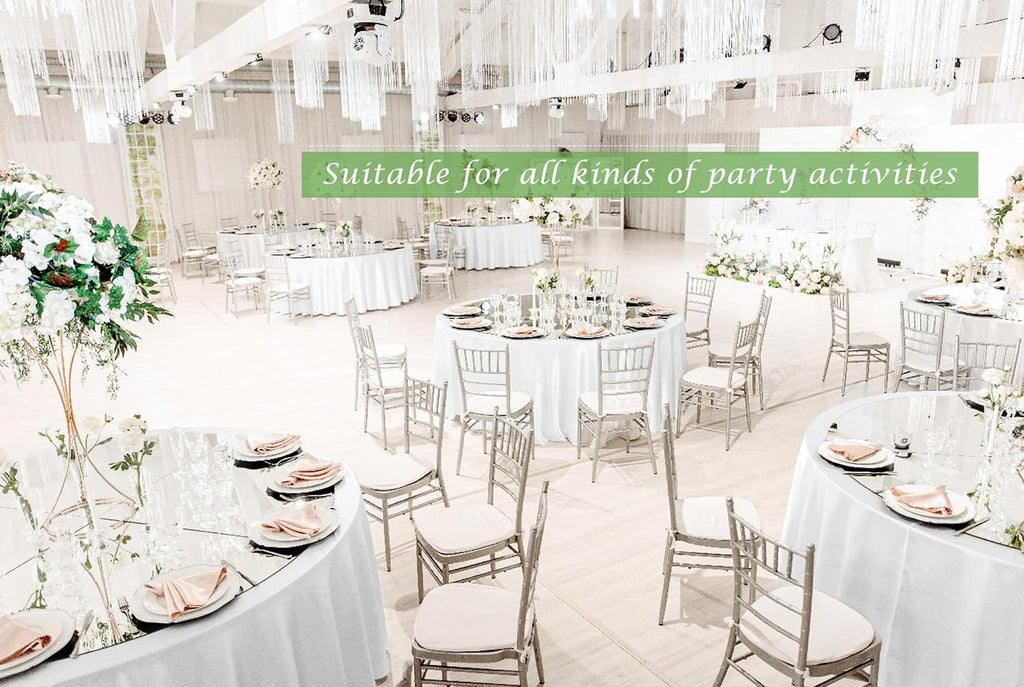 12 Pack Round Tablecloth 120 inch White Table cloths for Round Tables,Stain and Wrinkle Resistant Washable Polyester Tablecloths White Table Cloth 120 Inch Table Cloth for Wedding Party Birthday
