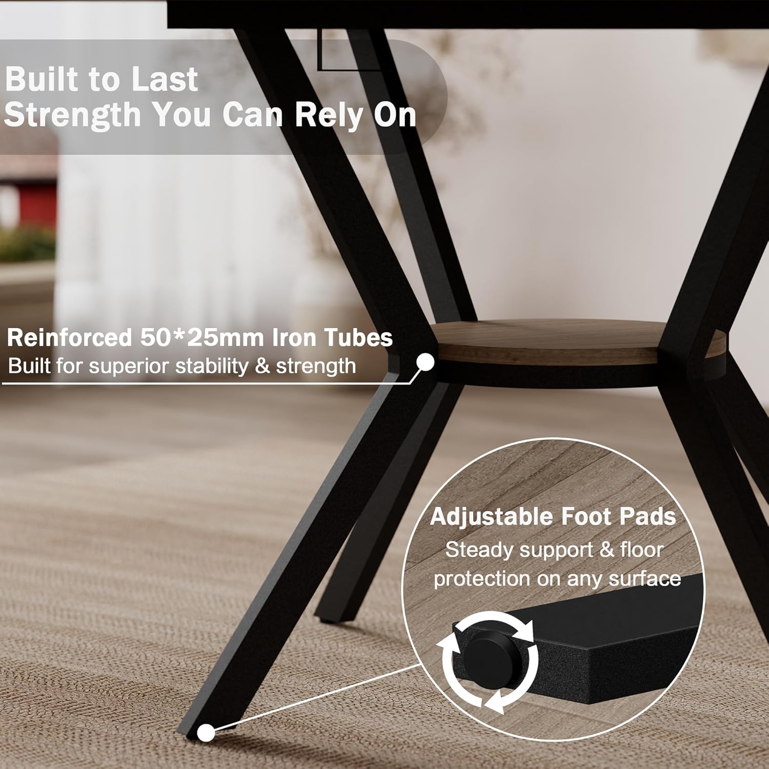 42'-58' Extendable Round Dining Table with Built-in Flip Leaf, Modern Oval Kitchen Table for 4-6, Space-Saving Small Room Furniture with Storage Shelf and X-Shaped Metal Base