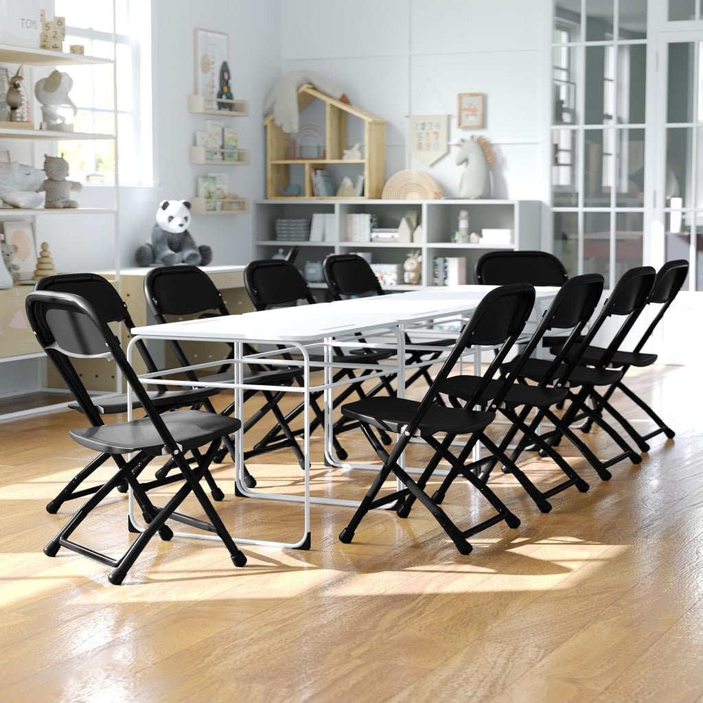 Flash Furniture Timmy 10 Pack Kids Black Plastic Folding Chair