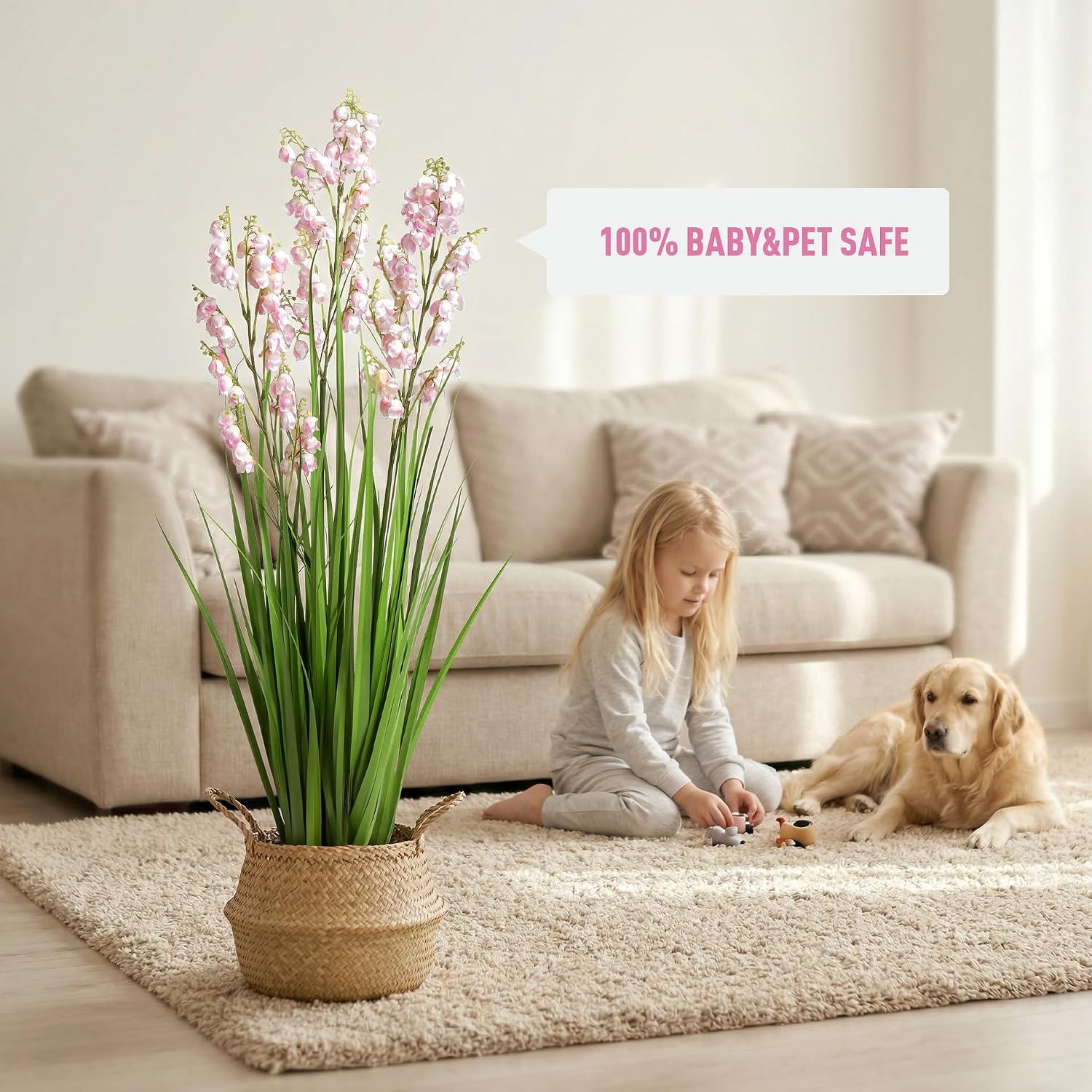 Fake Plants Home Decor Fake Flowers Artificial Plants Outdoor Tall Grass Plant Artificial Pampas Grass Decor Artificial Plants Indoor Fake Grass Living Room Decor Artificial Grass 36' 2PCS（Pink）