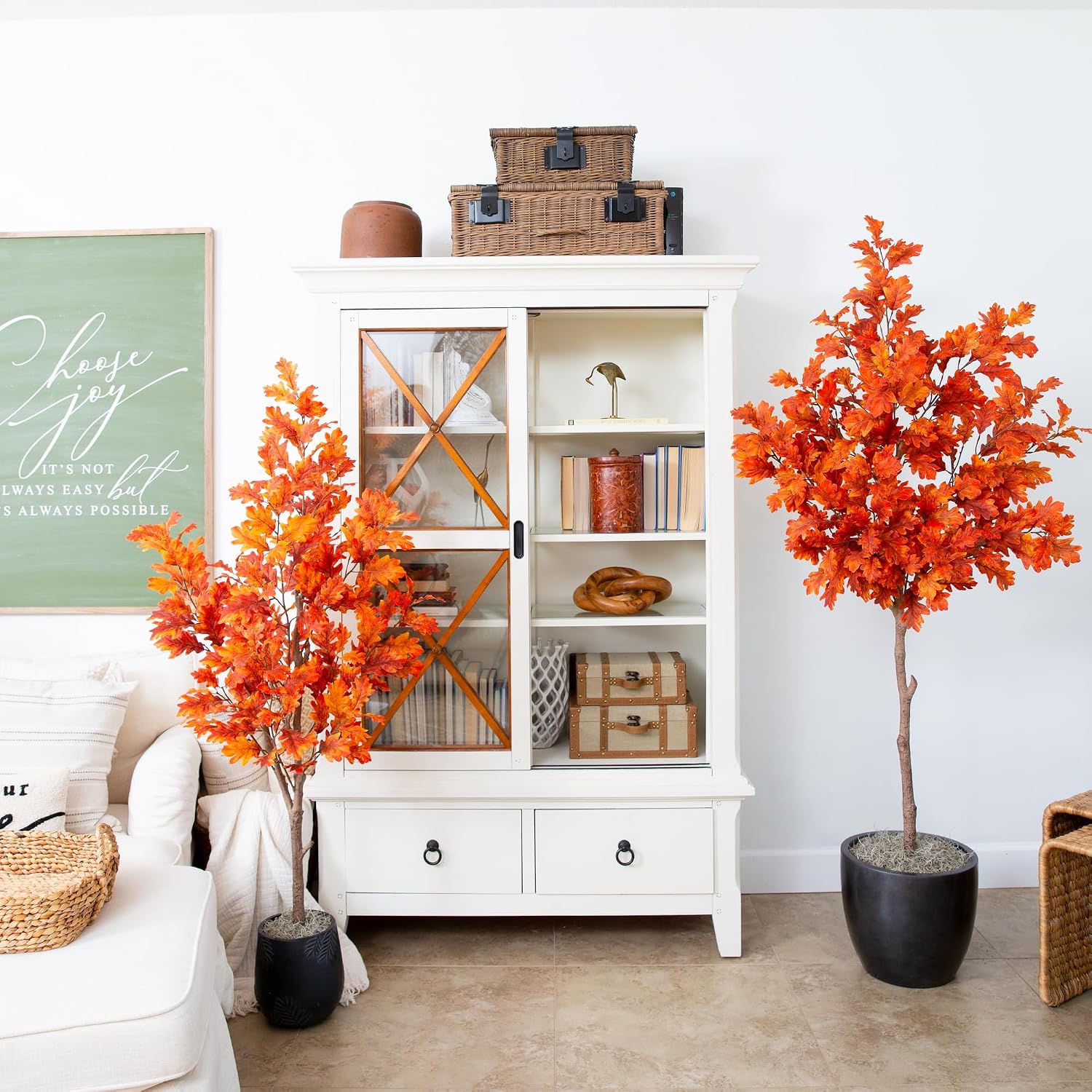 Nearly Natural 5ft. Autumn Oak Artificial Fall Tree