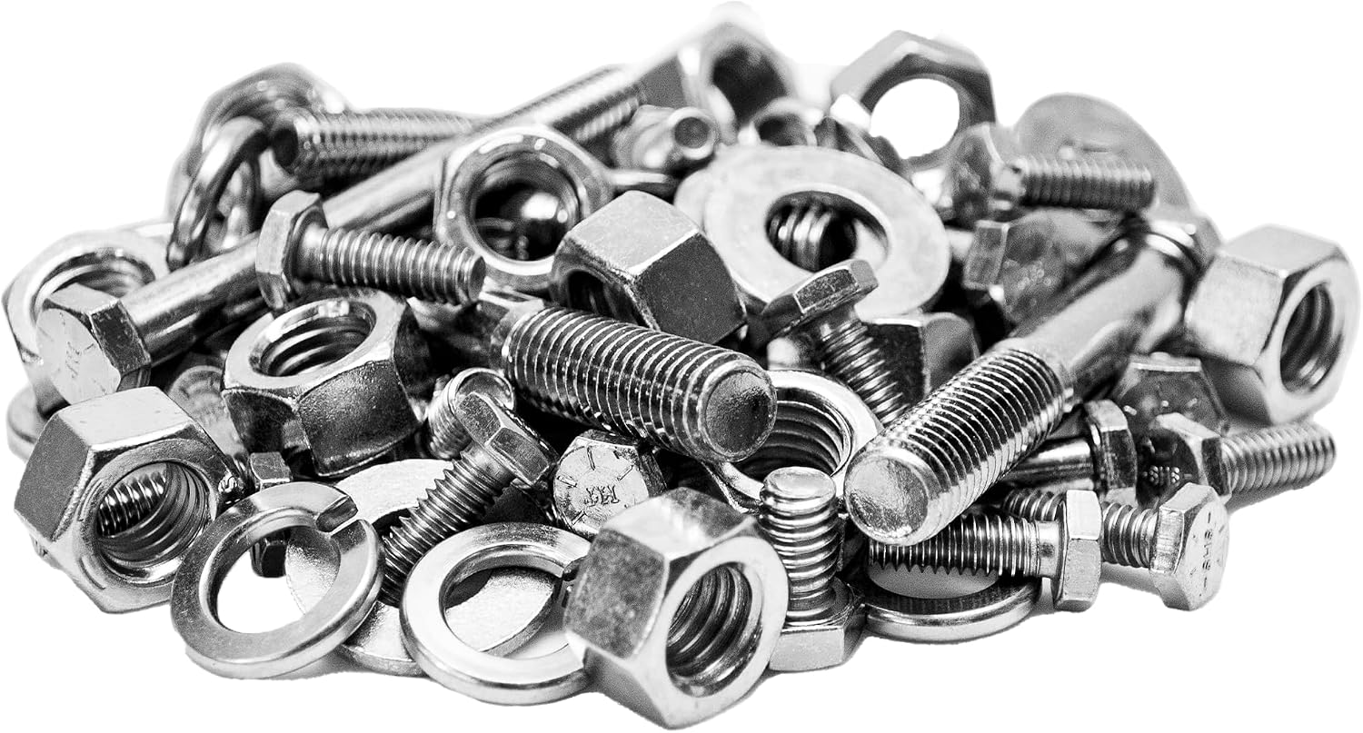 4650 Piece 4 Drawer Bolt, Nut, and Washer Assortment Grade 8 Coarse Thread, Grade 8 Fine Thread, 8.8 Metric Coarse Thread, and Nylon Locknut Coarse Assortment with 4 Drawer Cabinet