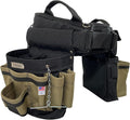 BOULDER BAG Ultimate Electrician's MAX Combo with Comfort Back Support Tool Belt, Quick Release Buckle, Heavy Duty Tool Belt, Tan (Medium 28-32 Inch Waist), Made in USA