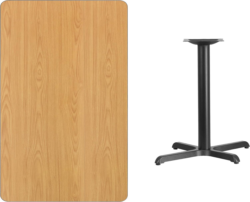 Flash Furniture Graniss 30'' x 48'' Rectangular Natural Laminate Table Top with 23.5'' x 29.5'' Table Height Base