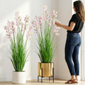 Ttranewsoo Green Onions Home Decor Fake Plants Lily of The Valley Snake Plant Home DéCor Accents Artificial Grass Room Decor Artificial Plants Indoor Artificial Grass 47' 2PCS（Pink）