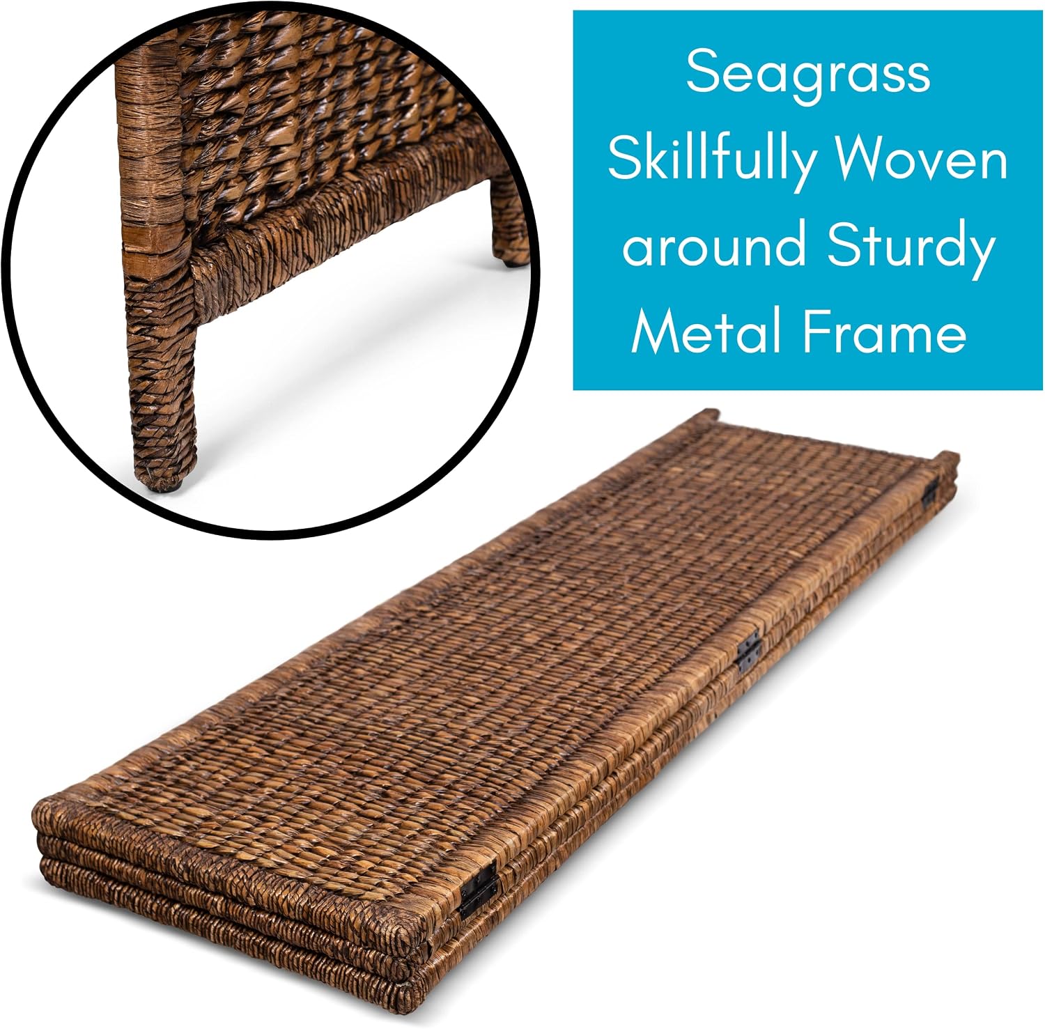 BIRDROCK HOME 3 Panel Seagrass Room Divider - Brown Wash - Folding Sections - Partition Screen - Hand Woven Abaca - Home Decor