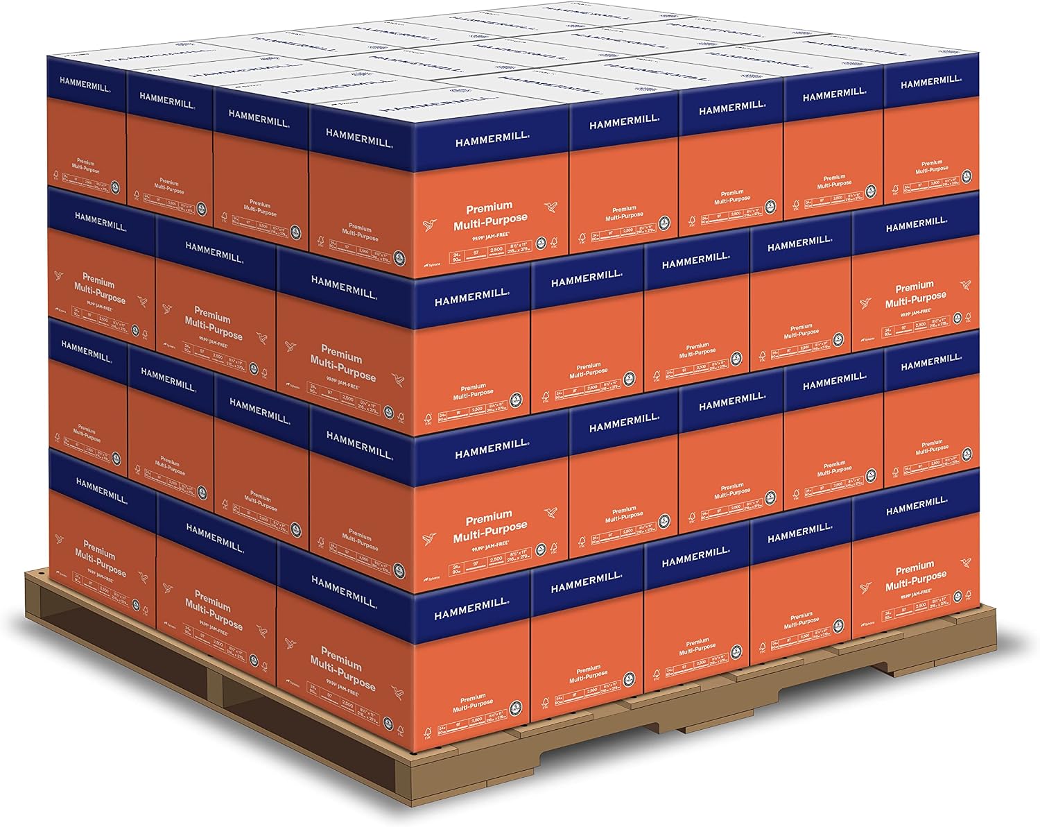Hammermill Printer Paper, Premium Multipurpose Paper 24 lb, 8.5 x 11-1 Pallet (160,000 Sheets) - 97 Bright, Made in the USA, 105810P