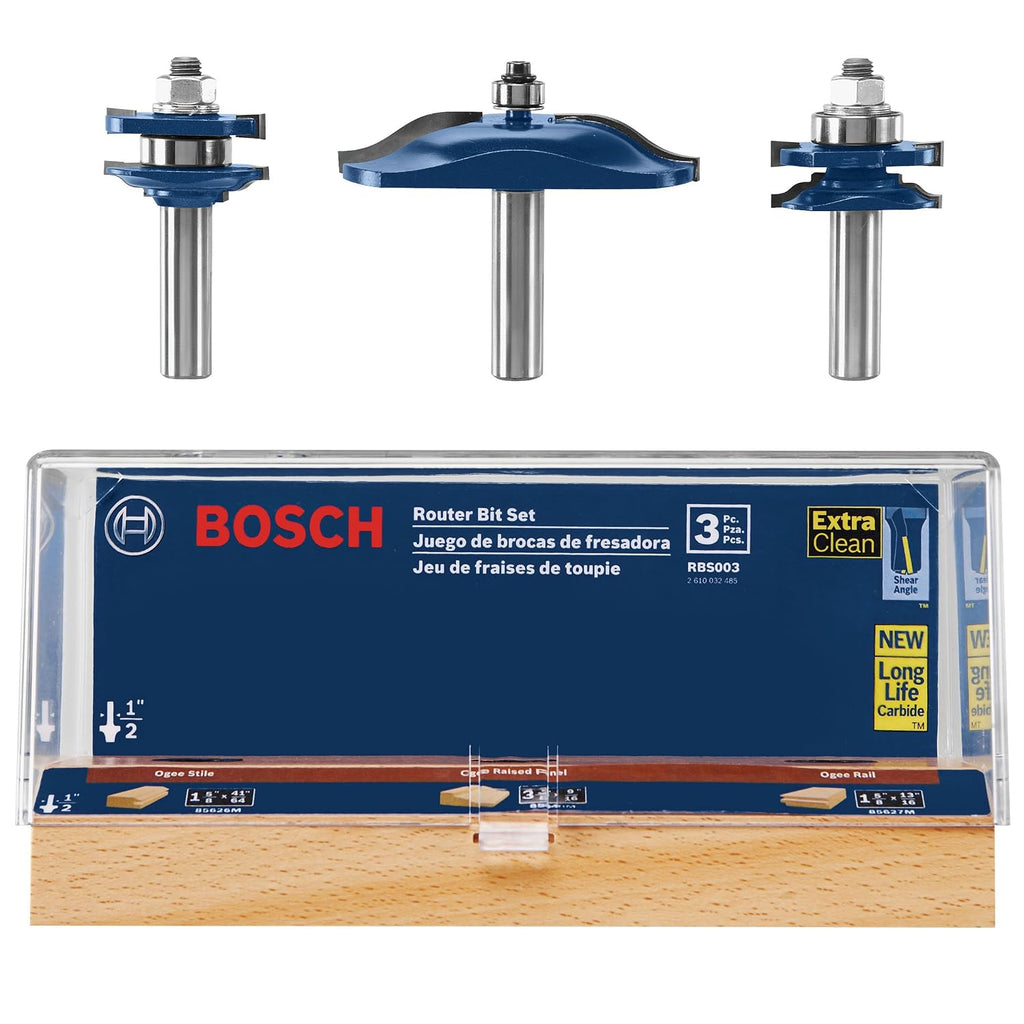 Bosch RBS003 3-Piece Ogee Door/Cabinetry Set 1/2 in.-Shank