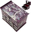 February Mountain Mother of Pearl Jewelry Box – Elegant Korean Jewelry Organizer with Velvet Lining, Unique Christmas Gift for Women, Mom, and Grandma, Decorative Keepsake Box for Rings and Treasures