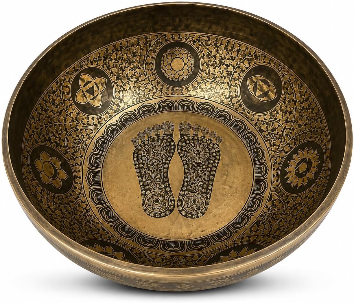 Large 21 Inch Foot Singing Bowl Handmade in Nepal | Etched Meditation Sound Bowl for Healing Sound Bath Yoga Relaxation Mindfulness & Spiritual Wellness Practices