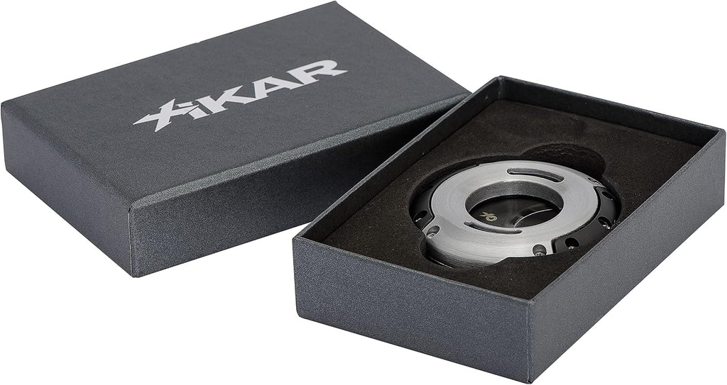 Xikar XO Double Guillotine Cigar Cutter, Dual Stainless Steel Blades, 64 RG, Black Blades (Silver and Black)