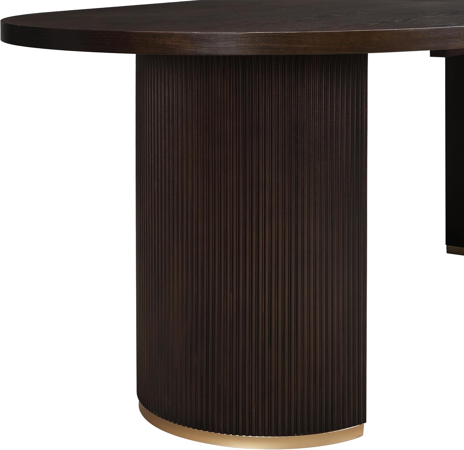 Christopher Knight Home Lancas Oval Top Dining Table - Modern Minimalist Wooden Pedestal Design - Seats 6 - Dark Brown Finish - Indoor Dining Room & Kitchen Table - Restaurant, Family Gatherings, Home