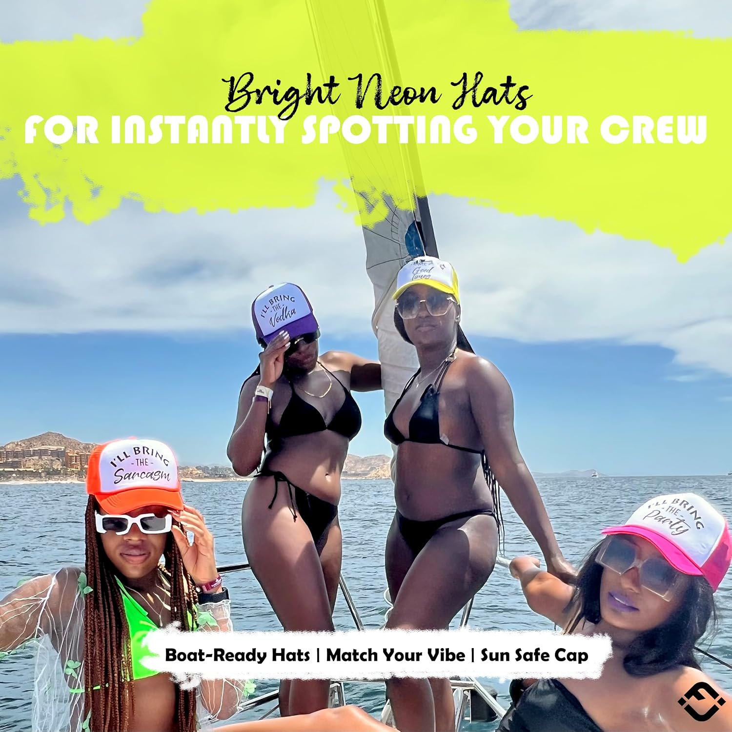 Funky Junque Women's Funny Trucker Hats: Adult Humor for Bachelorette & Girls Trips, Groups 3-25, Mesh Hat - I'll Bring The's