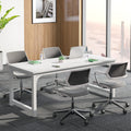 Tribesigns 6FT Conference Table, 70.86' W x 31.49' D Meeting Room Table Boardroom Desk for Office Conference Room, Splicing Board with Metal Frame, White