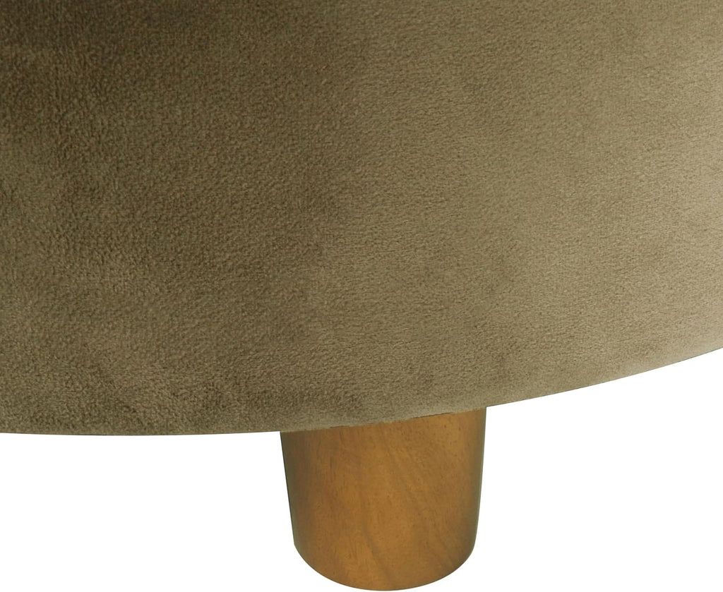 Homepop Home Decor | Button Tufted Velvet Round Storage Ottoman | Ottoman with Storage for Living Room & Bedroom, Light Sage Green Velvet