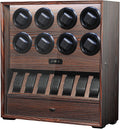 Watch Winder for 4/8 Automatic Watches, Watch Rotator for Rolex 15 Rotation Modes Box with LED Light, Watches Winder Case with Extra Watches Holders and Jewelry Storage Present for Men Quiet Mabuchi Motor
