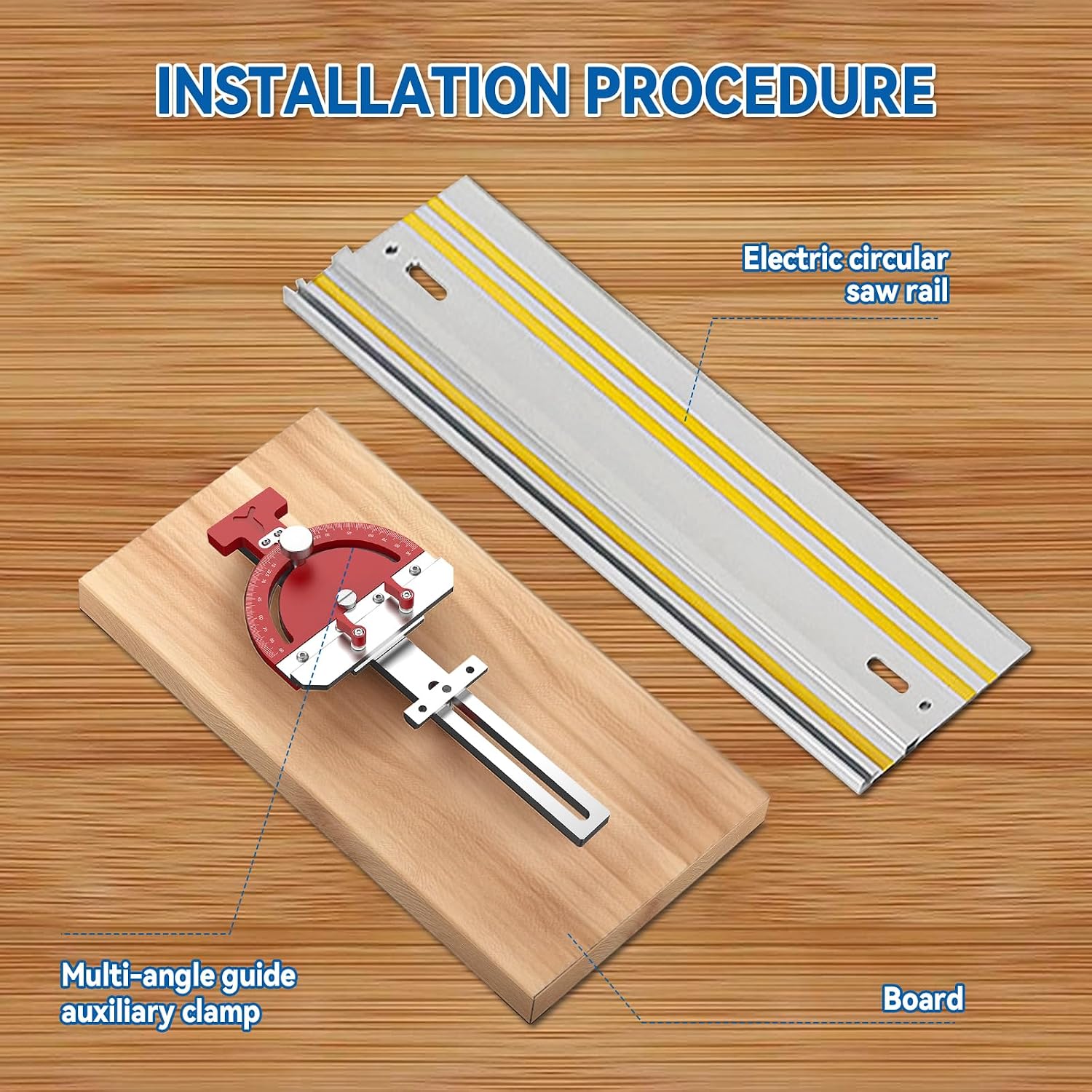 Adjustable Multi-Angle Track Saw Guide Fit for Fit for Fit for Festool Fit for DeWalt Guide Rail, Router Table Band Saw Square Right Angle Guide Angle Stop Table Saw Miter Gauge