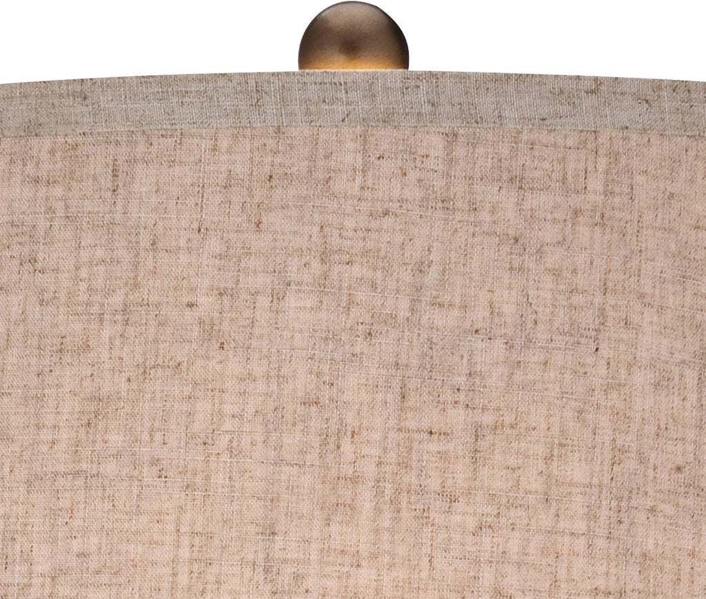 360 Lighting St. Claire 30 3/4' Tall Open Base Large Mid Century Modern End Table Lamps Set of 2 Wood Finish Fabric Shade Living Room Bedroom Bedside Nightstand House Office Home Reading Kitchen