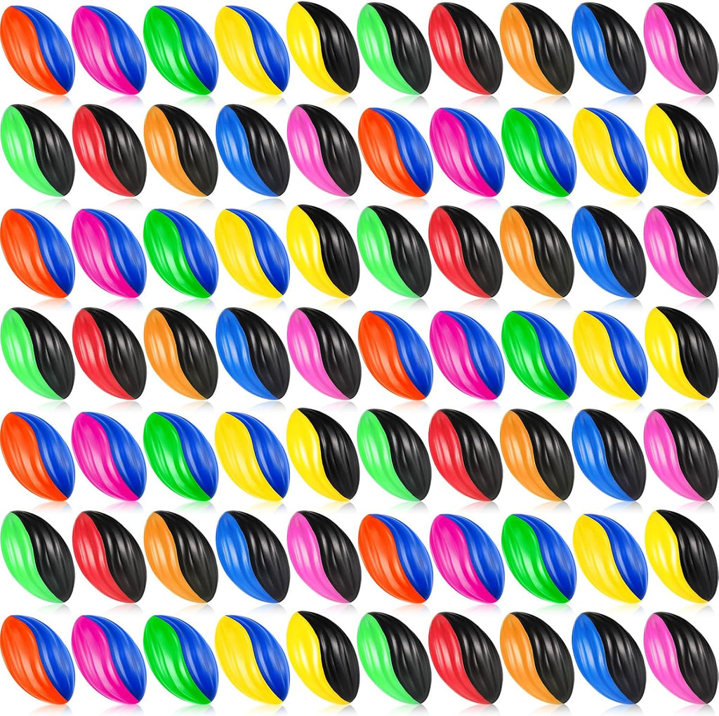 Jerify 100 Pcs Mini Footballs for Kids Spiral Foam Football Bulk 5 Inch Soft Small Waterproof Foam Ball Sports Birthday Toddler Football for Indoor and Outdoor Game (Assorted Color)