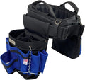 BOULDER BAG Ultimate Electrician's MAX Combo with Comfort Back Support Tool Belt, Quick Release Buckle, Heavy Duty Tool Belt, Blue (Medium 28-32 Inch Waist), Tool Belt Made in USA
