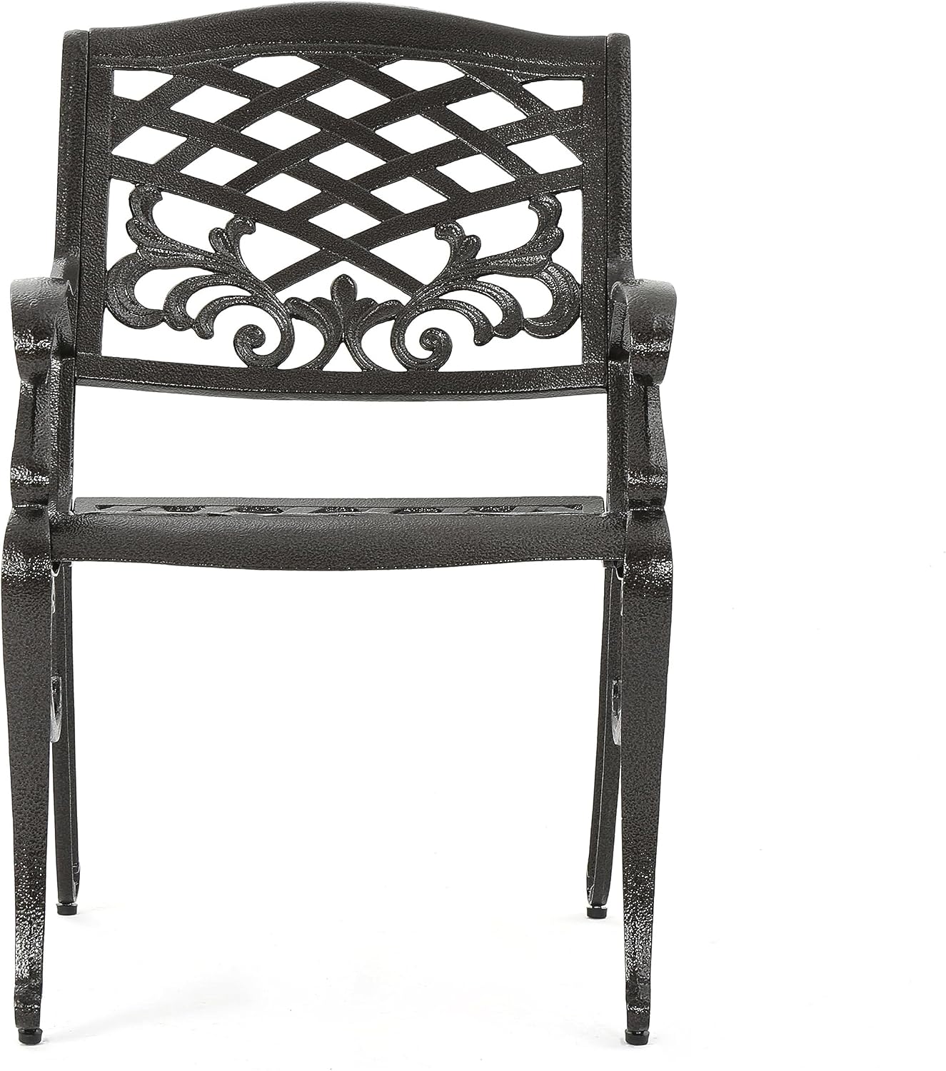 Christopher Knight Home Hallandale Outdoor Sarasota Cast Aluminum Rectangular Dining Set, 7-Pcs Set, Hammered Bronze