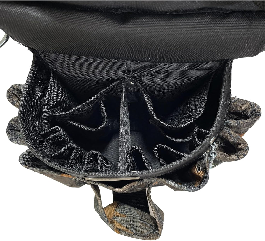 BOULDER BAG Ultimate Electrician's MAX Combo with Comfort Back Support Tool Belt, Leather Belt Buckle, Heavy Duty Work Belt, Camo - Backwoods, (X-Large 37-42 Inch Waist), Tool Belt Made in USA