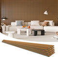 Art3d 4 Pieces 94.5' x 7.9' Acoustic Slat Wood Wall and Ceiling Panels,Fluted Modern Sound Absorbing Panels, Teak