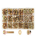 525pcs Assorted Bolts and Nuts Set, M6 M8 M10, Class 8. Serrated Hex