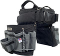 BOULDER BAG Ultimate Electrician's MAX Combo with Comfort Back Support Tool Belt, Quick Release Buckle, Heavy Duty, Silver, (Medium 28-32 Inch Waist), Made in USA