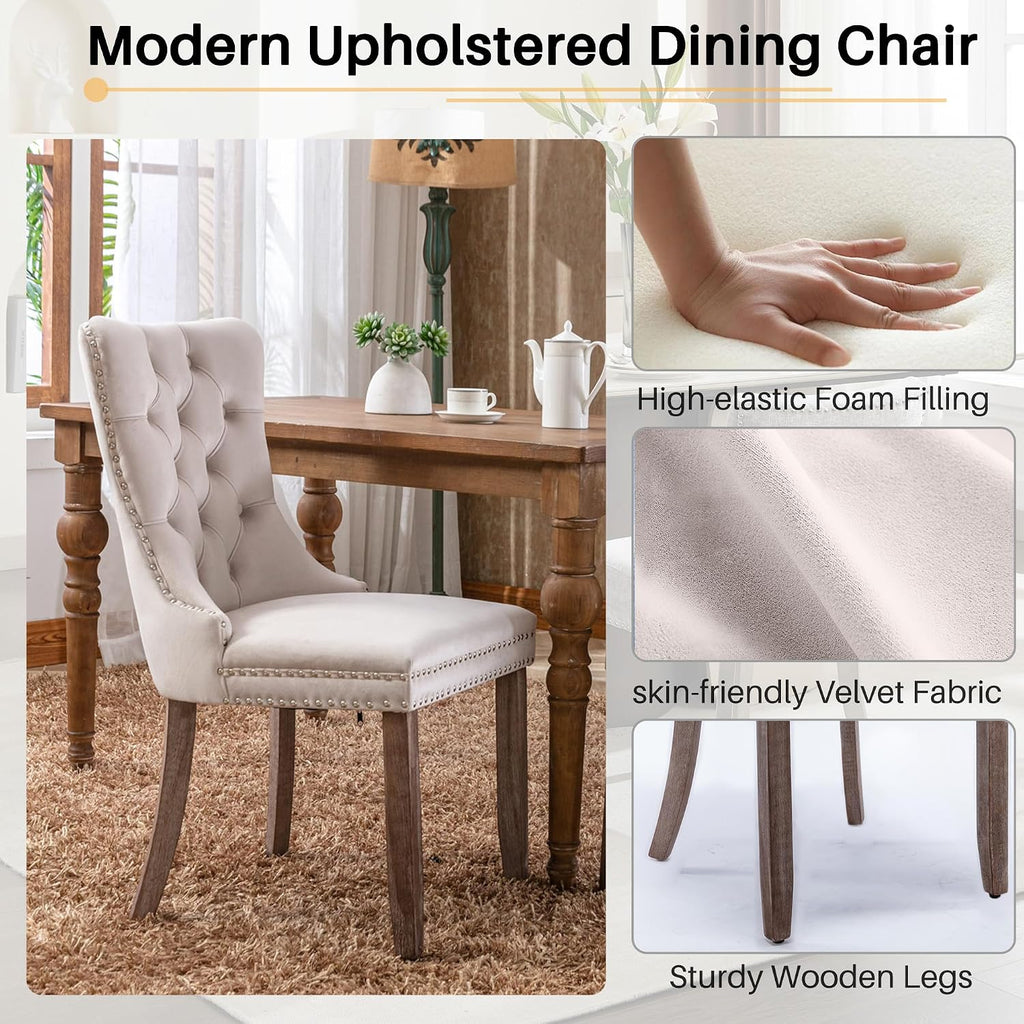 Henf 7 Pieces Extendable Dining Table Set for 6, 63'-79' Faux Mars Kitchen Table Set with 6 Beige Chairs, Faux Marble Expandable Dining Room Tables Set for 6,Modern Dinner Tables Set for 6