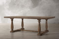 84'' Rectangular Dining Table Rustic Wood Kitchen Dinner Table, Retro Modern Mid-Century Style, Wooden Trestle Base, Oak