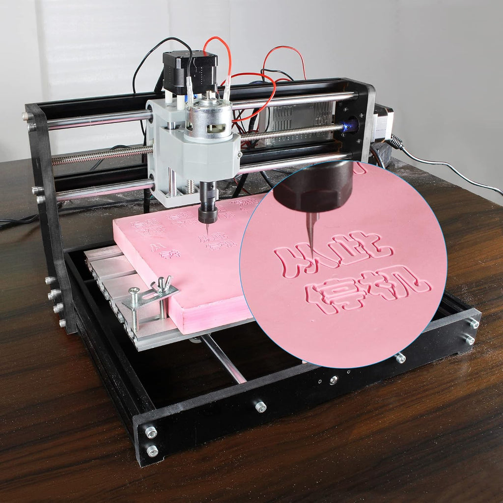 RATTMMOTOR 3018-PRO DIY CNC Router Kit+GRBL Offline Controller, 3 Axis Hobby CNC Router Machine, Plastic Acrylic PVC PCB Wood Mini Desktop Engraving Milling Carving Machine, Working Area 300x180x45mm
