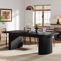 Tribesigns 78.7' Extra Long Dining Table for 6-8 People, Large Farmhouse Kitchen Table with Wooden Tabletop, Rustic Style Rectangular Dinner Table for Dining Room, Kitchen, Living Room, Black
