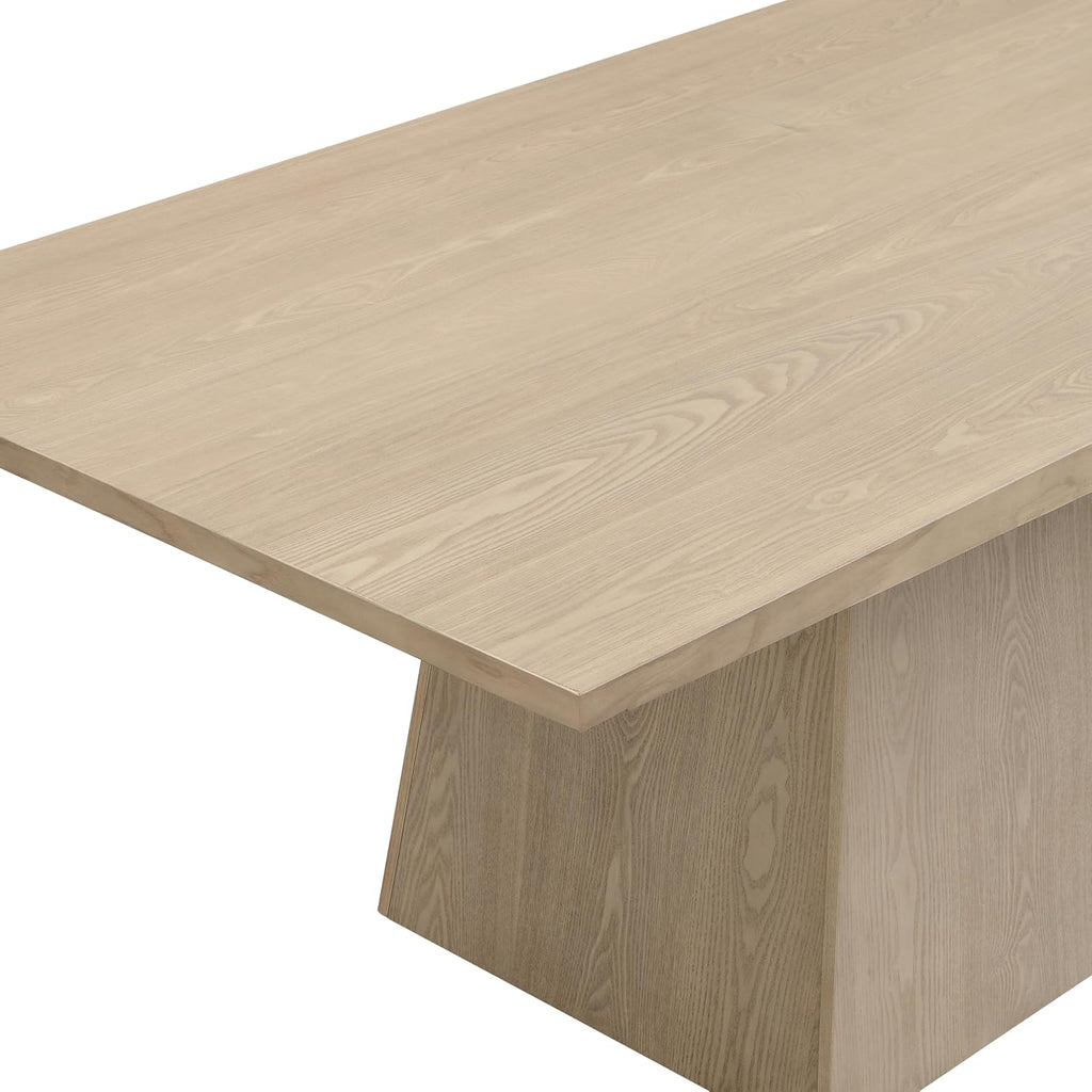 Christopher Knight Home Coadz 82 inch Wooden Dining Table, Modern Rectangular Kitchen Dinner Table for 6-8 People, Pedestal Wooden Dining Furniture for Kitchen Office Conference Room, Light Natural