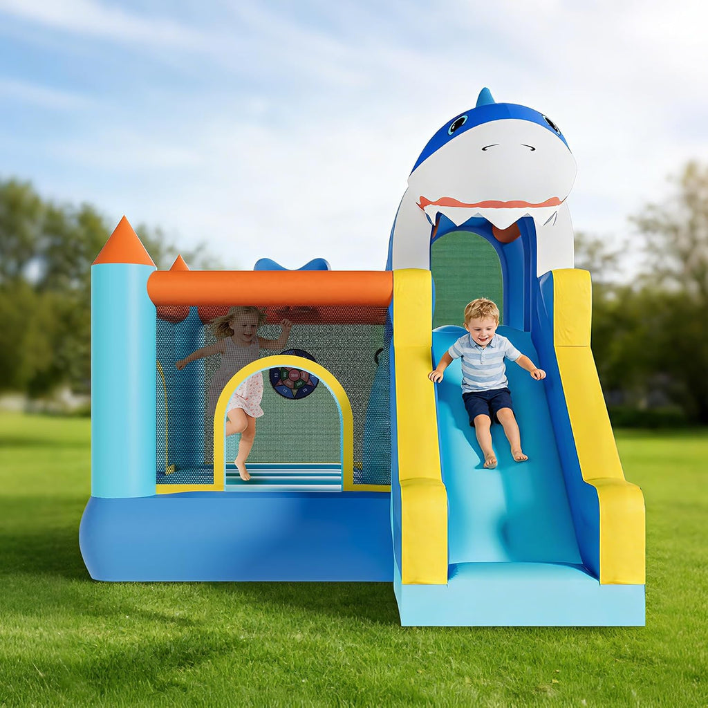 Garvee Inflatable Bounce House, Kids Bounce House, Jump Bouncer with Air Blower and Slide, Jumping Family Backyard Bouncy Castle for Indoor & Outdoor