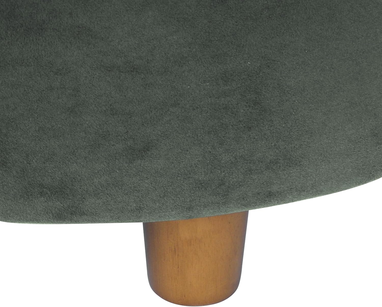 HomePop Home Decor | Large Button Tufted Velvet Round Storage Ottoman | Ottoman with Storage for Living Room & Bedroom, Loden Green Velvet, 28'
