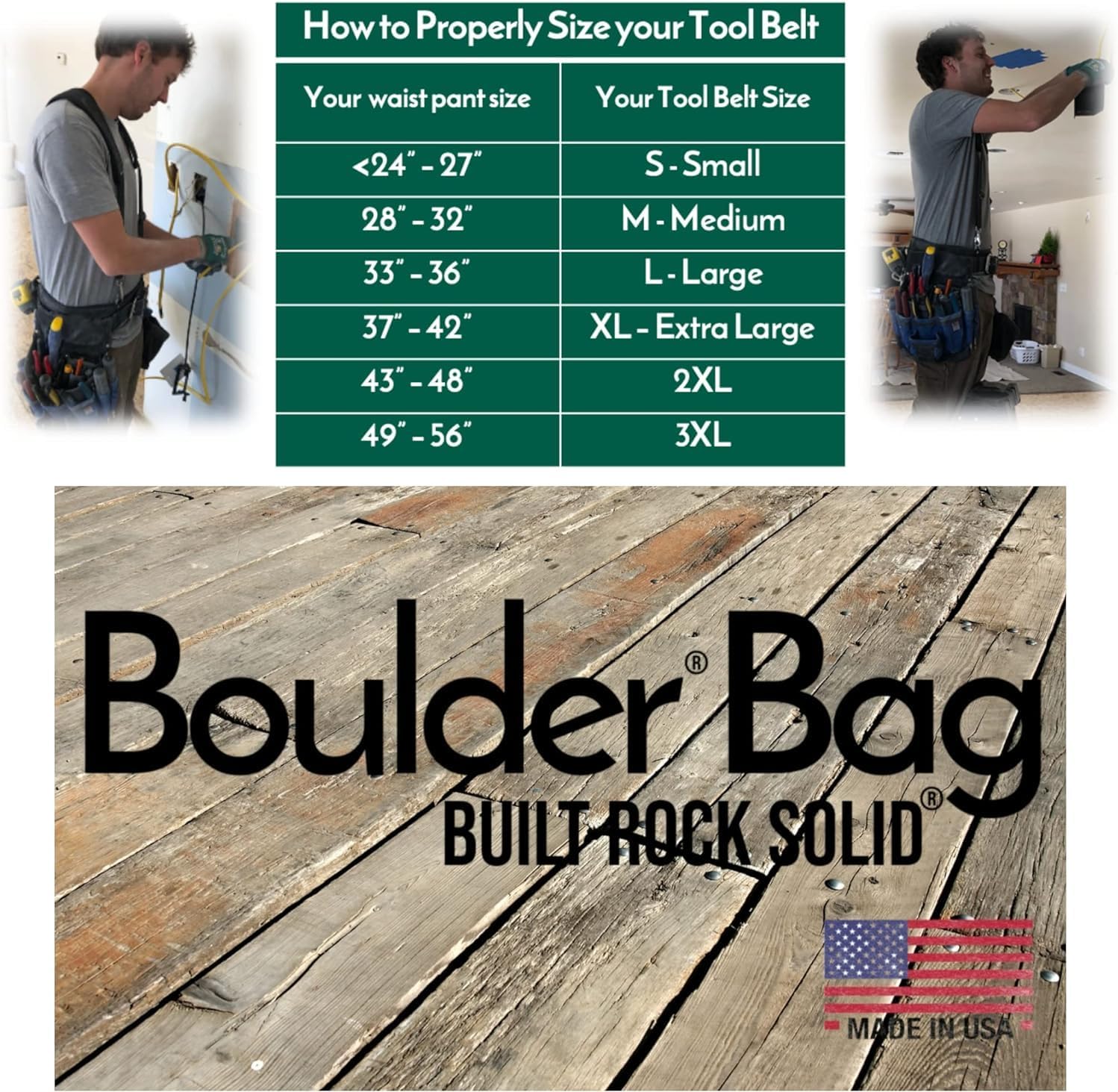 BOULDER BAG Ultimate Electrician's MAX Combo with Comfort Back Support Tool Belt, Quick Release Buckle, Heavy Duty, Silver, (Medium 28-32 Inch Waist), Made in USA