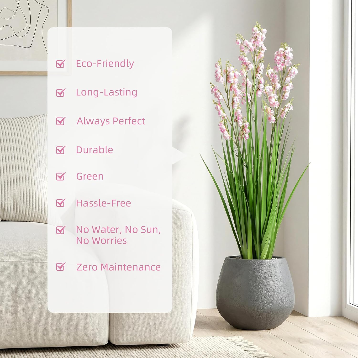Fake Plants Home Decor Fake Flowers Artificial Plants Outdoor Tall Grass Plant Artificial Pampas Grass Decor Artificial Plants Indoor Fake Grass Living Room Decor Artificial Grass 36' 2PCS（Pink）