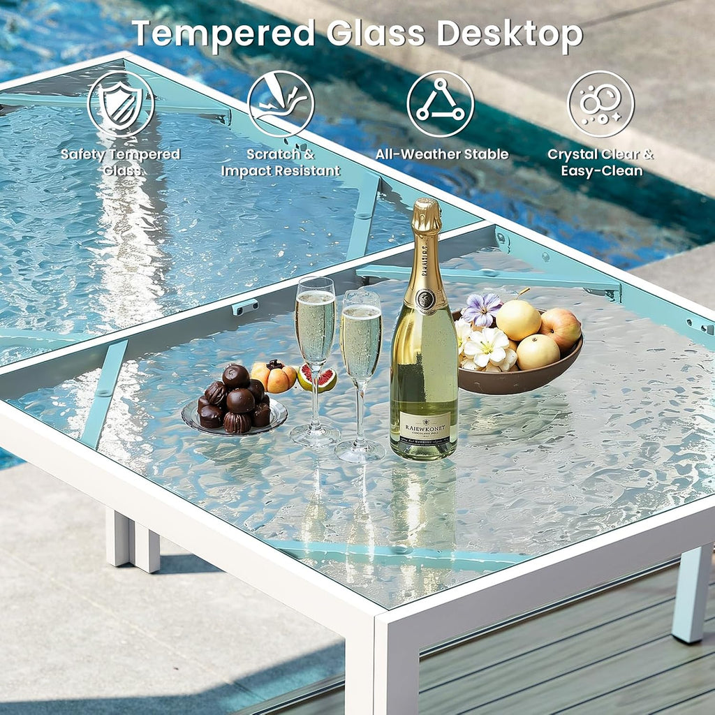 Jocoevol 7 Piece Patio Dining Sets for 6, Outdoor Table and Chairs Set with 59in Patio Dining Table and 6pcs Textilene Chairs, All Weather Furniture Set for Backyard Deck Garden