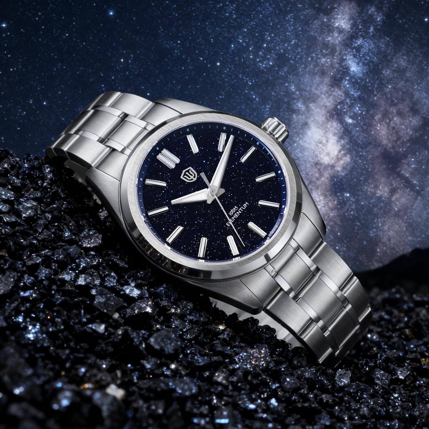 watchdives WD0003C Elementum Original Design Men Watch VH31 Sweep Second Quartz Watch 36mm Sapphire Crystal Luxury Wristwatch 100m Waterproof
