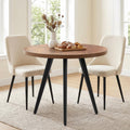 Round Dining Table, Small Dining Table for 2, 31.5' Round Table, Mid-Century Modern Kitchen Table with 1.4' Thickness Wood Grain Tabletop for or Small Space, Dining Room, Kitchen, UG Brown