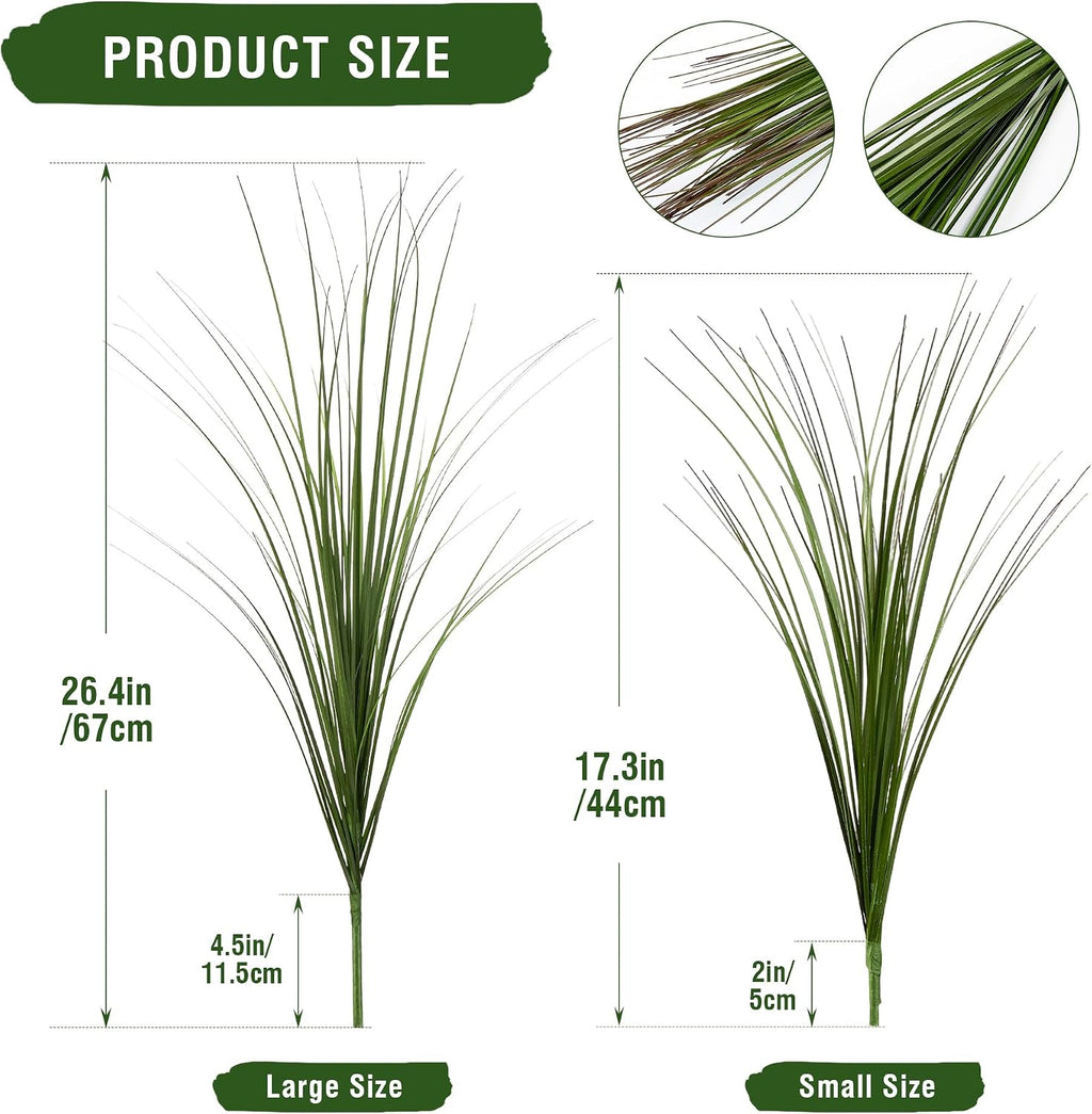 48PCS Fake Plants Artificial Wheat Grass Greenery Plastic Plants Fake Grass Artificial Plants for Outdoor Decor Artificial Grass Plant with Greenery Stems for Indoor Home Decoration 26.4'