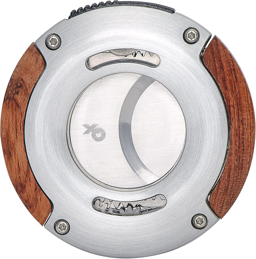 XIKAR XO Double Guillotine Cigar Cutter, Redwood – Dual Stainless Steel Blades, 64 Ring Gauge, Round Aluminum Body, Precision Cigar Cutting, Spring-Loaded Release, Premium Cutter for Cigar Aficionados