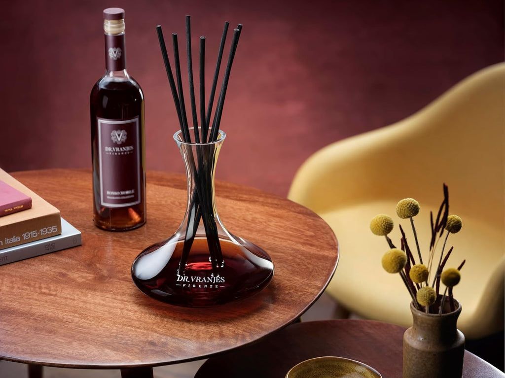 Dr. Vranjes - Rosso Nobile 750 ml Decanter & Bordeaux Bottle + Shopping Bag - Luxury Home Fragrance Set, Made in Italy, Main Scent: Fruity & Red Wine