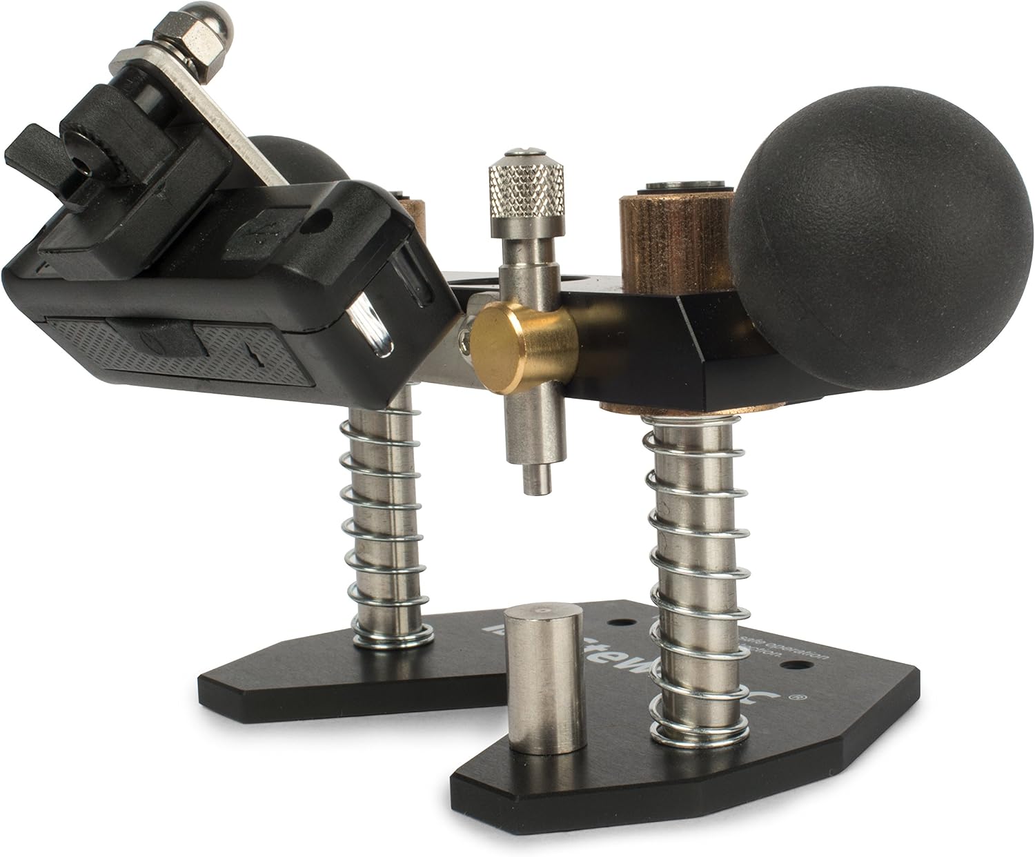 StewMac Plunge Router Base, Compact Plunge Router Attachment for Rotary Tools, Micro Depth Stop, LED Light Bar, Dust Nozzle Port, For Inlays Saddle Slots and Fret Slot Cleaning