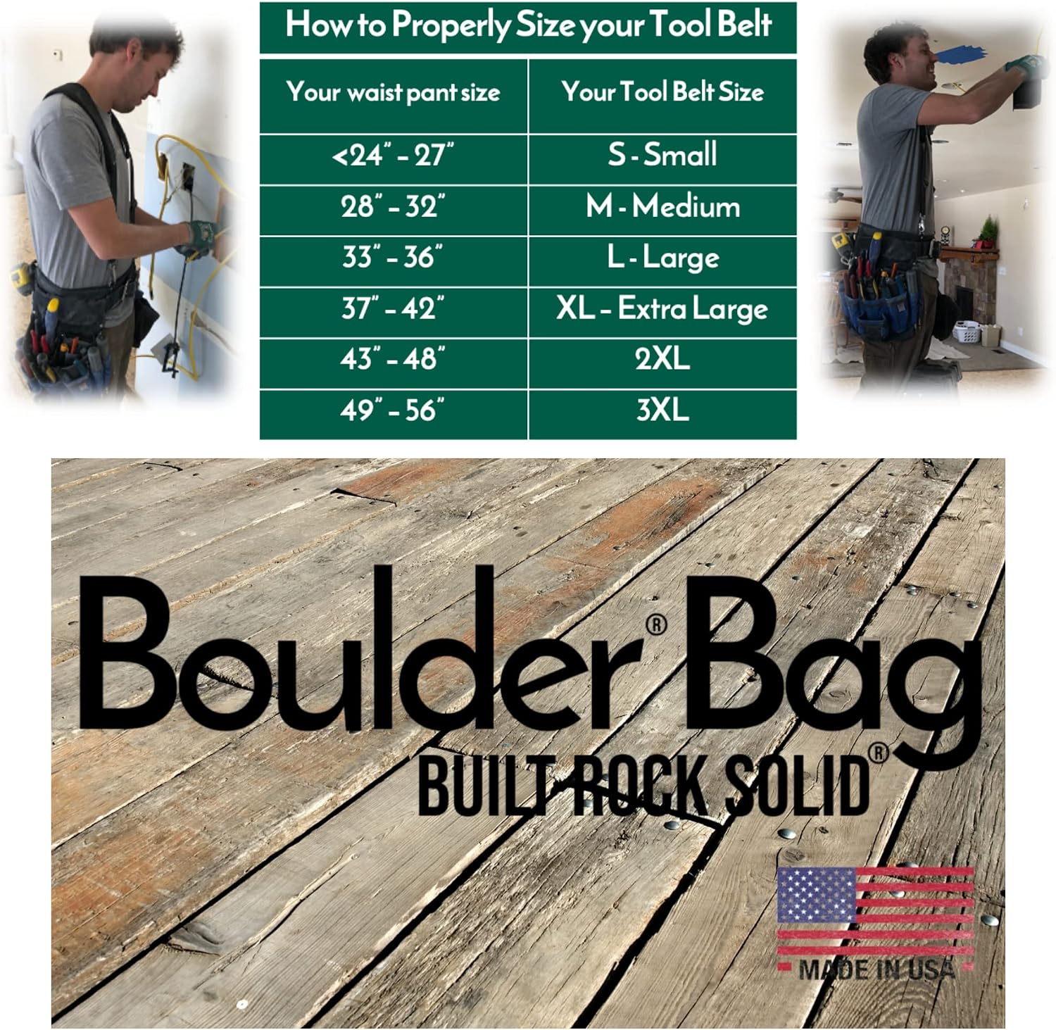 BOULDER BAG Ultimate Electrician's MAX Combo with Comfort Back Support Tool Belt, Quick Release Buckle, Heavy Duty Tool Belt, Tan (Medium 28-32 Inch Waist), Made in USA