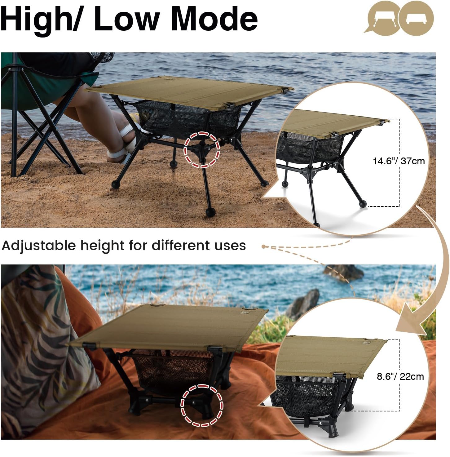 OneTigris SUPRANUBIS Camping Cot Dipper Camping Table
