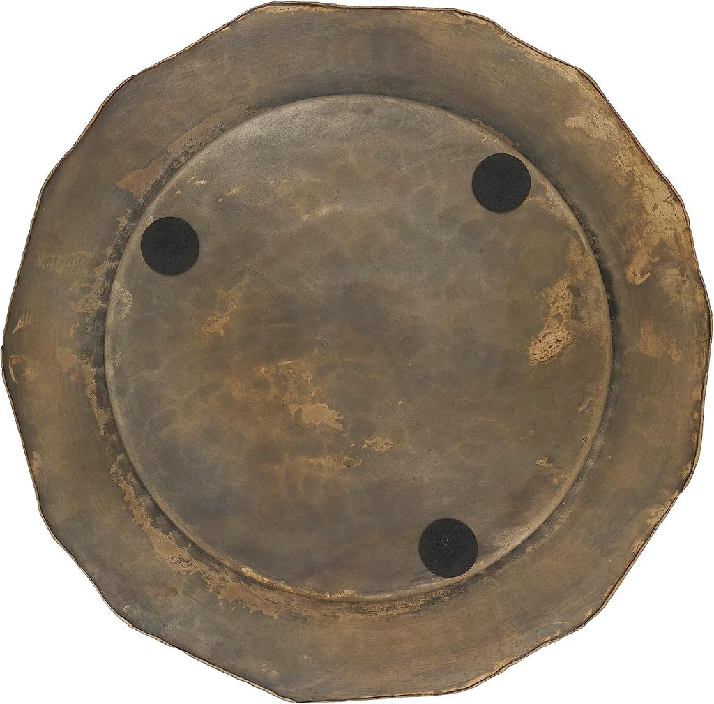 Elegant Hammered Metal Charger Plate with Scallop Edge (Set of 4)
