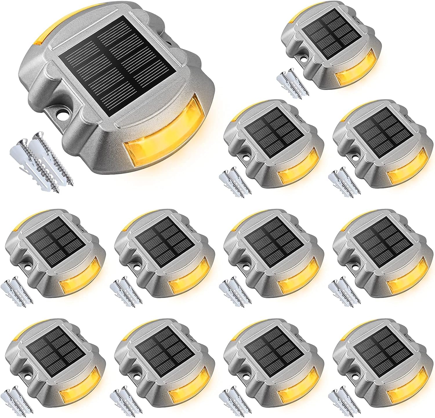 VOLISUN 24 Pack, Solar Driveway Dock Deck Lights