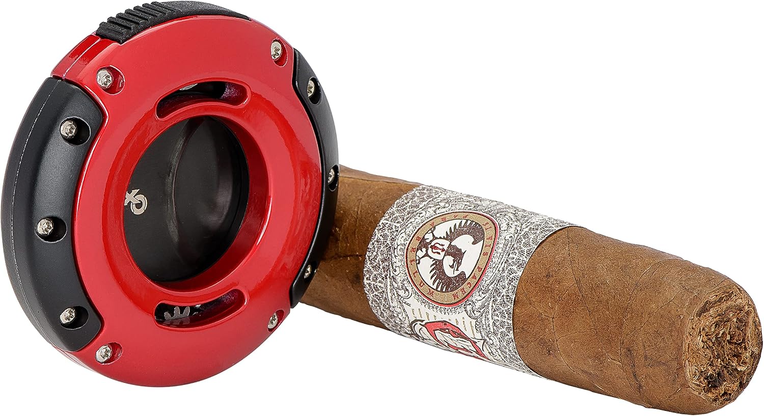 Xikar XO Double Guillotine Cigar Cutter, Dual Stainless Steel Blades, 64 RG, Black Blades (Black and Red)